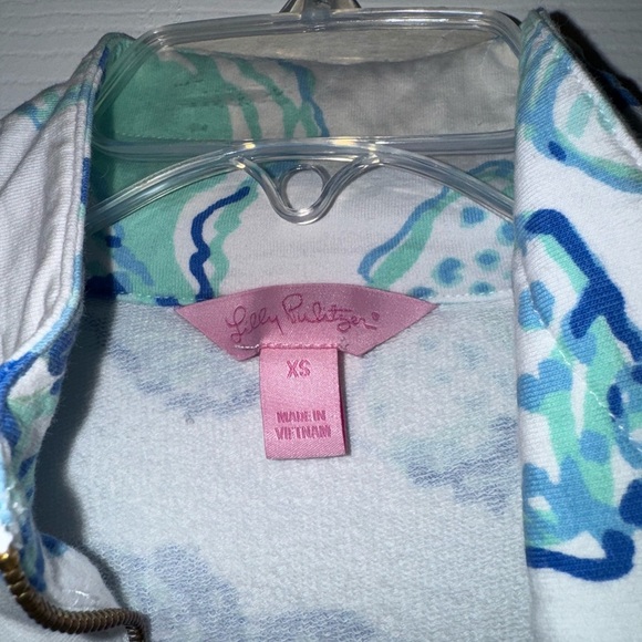 Lilly Pulitzer Barefoot Princess Blue White Shell Lace Skipper Popover Jacket - Picture 4 of 5